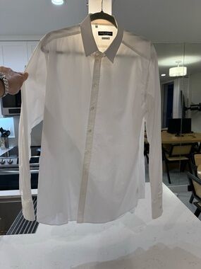 Dolce & Gabbana White Long-Sleeve Dress Shirt - Point Collar